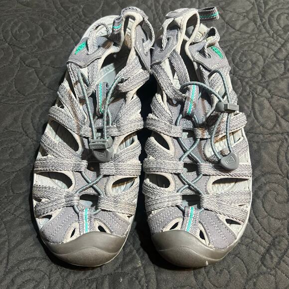 Keen Whisper Women’s Hiking Walking Sandals - Size 8.5, Gray / Peacock - Picture 2 of 9